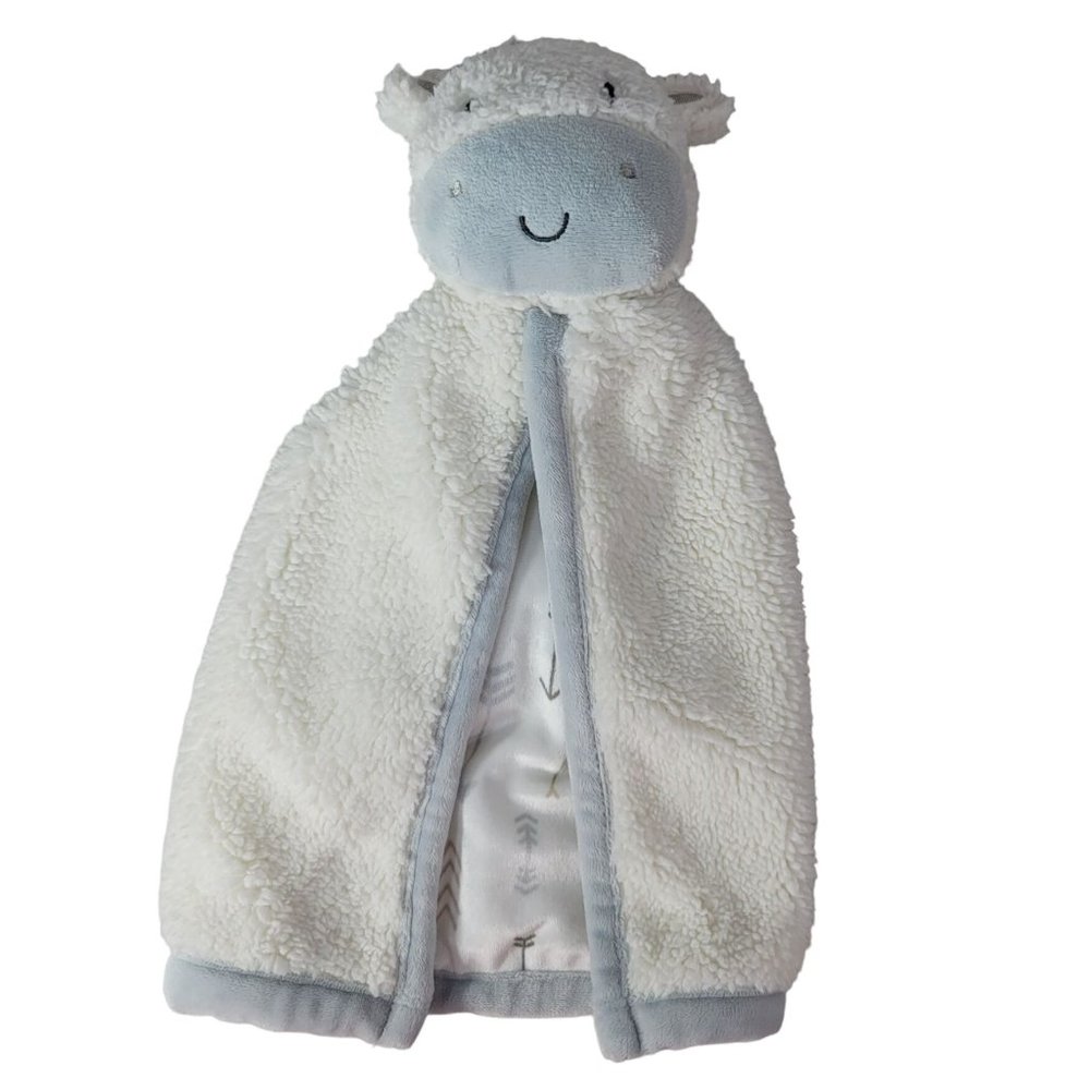 Chick Pea Cow Arrow Lovey White Gray 13" Giraffe Sherpa Plush Soothing Security